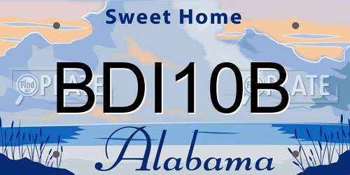 BDI10B Alabama License Plate