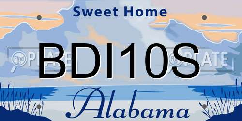 BDI10S Alabama License Plate