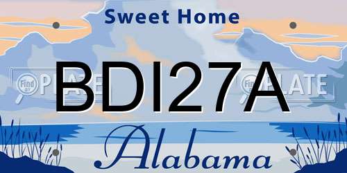 BDI27A Alabama License Plate