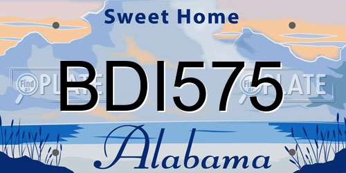 BDI575 Alabama License Plate