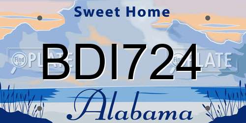 BDI724 Alabama License Plate