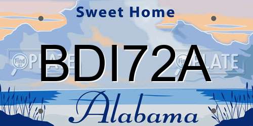 BDI72A Alabama License Plate