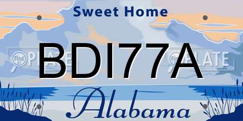 BDI77A Alabama License Plate