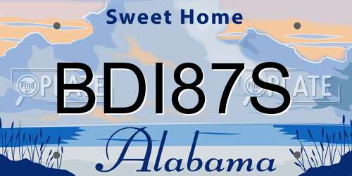 BDI87S Alabama License Plate