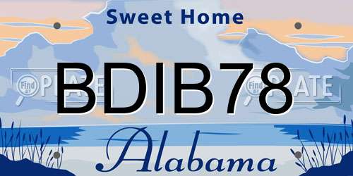 BDIB78 Alabama License Plate