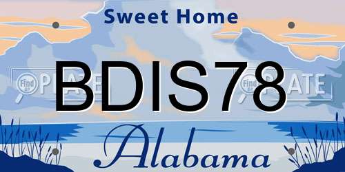 BDIS78 Alabama License Plate