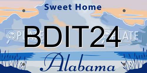 BDIT24 Alabama License Plate