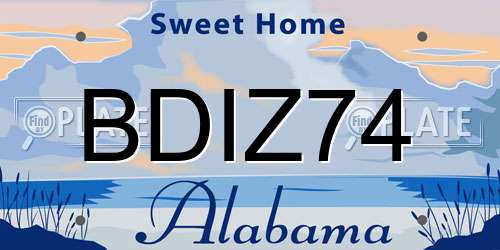 BDIZ74 Alabama License Plate