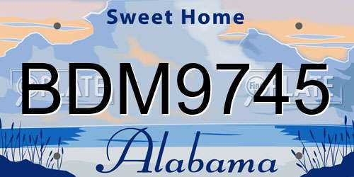 BDM9745 Alabama License Plate