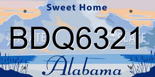 BDQ6321 Alabama License Plate