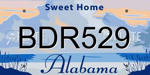 BDR529 Alabama License Plate