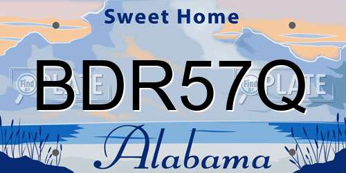 BDR57Q Alabama License Plate