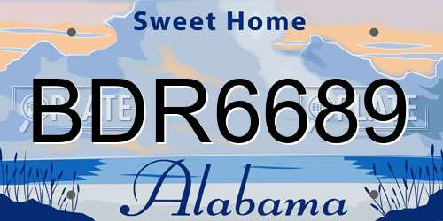BDR6689 Alabama License Plate