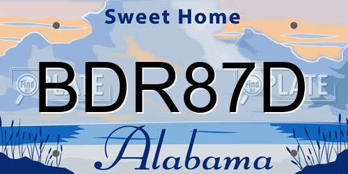 BDR87D Alabama License Plate