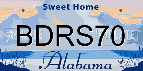 BDRS70 Alabama License Plate