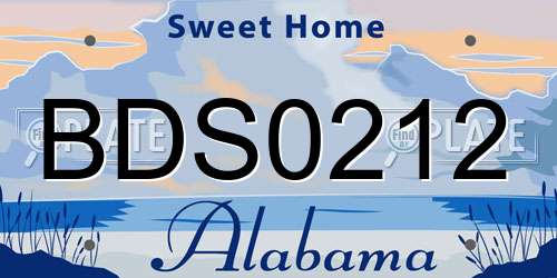 BDS0212 Alabama License Plate