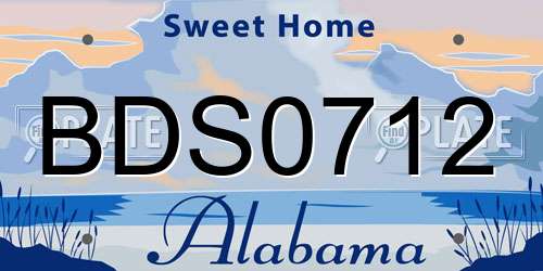 BDS0712 Alabama License Plate