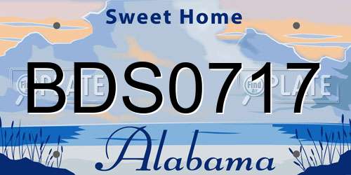 BDS0717 Alabama License Plate
