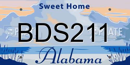 BDS211 Alabama License Plate