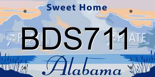 BDS711 Alabama License Plate