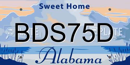 BDS75D Alabama License Plate