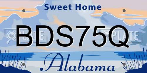 BDS75Q Alabama License Plate