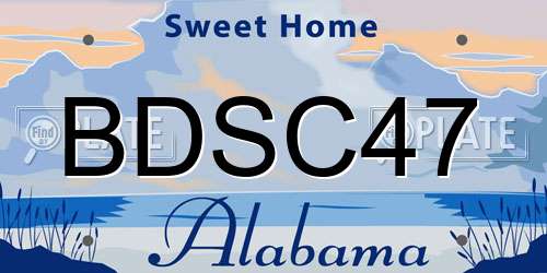 BDSC47 Alabama License Plate