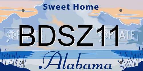 BDSZ11 Alabama License Plate