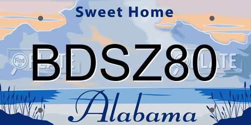BDSZ80 Alabama License Plate