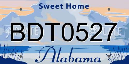 BDT0527 Alabama License Plate