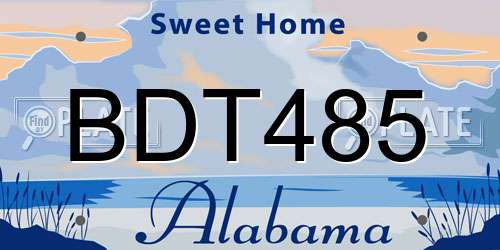BDT485 Alabama License Plate