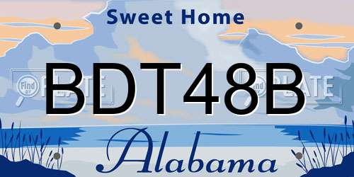 BDT48B Alabama License Plate