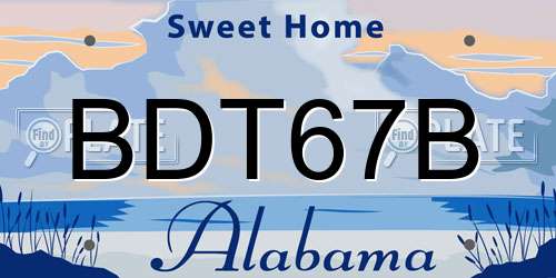 BDT67B Alabama License Plate