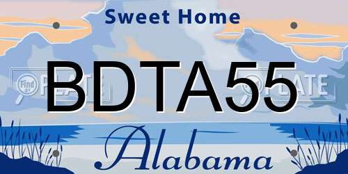 BDTA55 Alabama License Plate