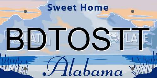 BDTOSTT Alabama License Plate