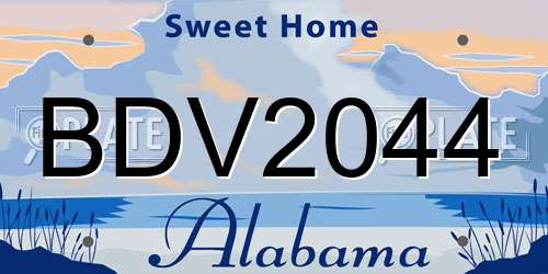 BDV2044 Alabama License Plate