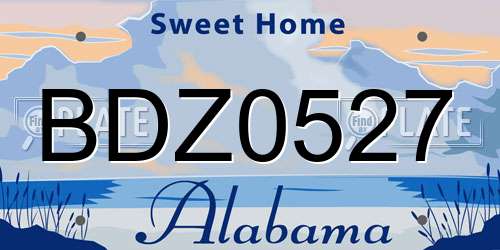 BDZ0527 Alabama License Plate
