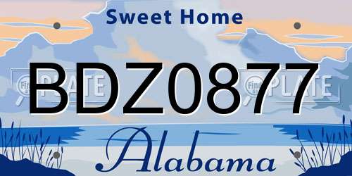BDZ0877 Alabama License Plate