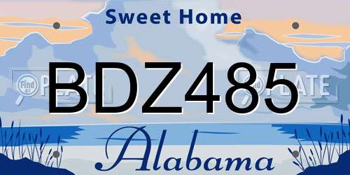 BDZ485 Alabama License Plate