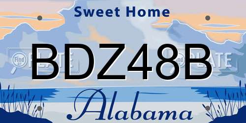 BDZ48B Alabama License Plate