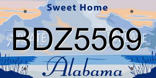BDZ5569 Alabama License Plate