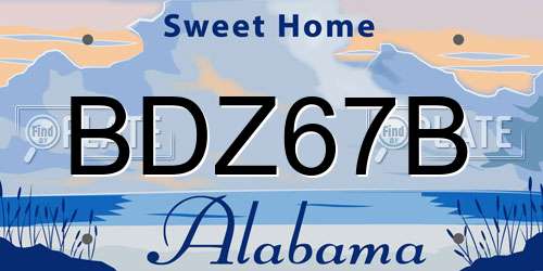 BDZ67B Alabama License Plate