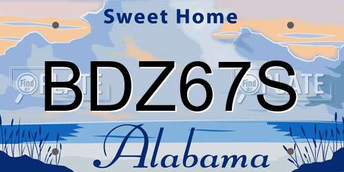 BDZ67S Alabama License Plate