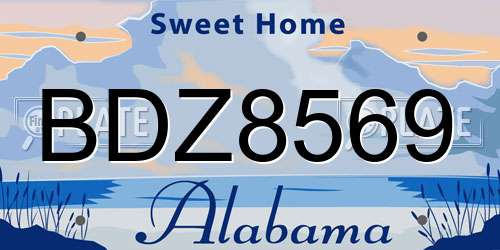 BDZ8569 Alabama License Plate