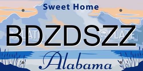 BDZDSZZ Alabama License Plate