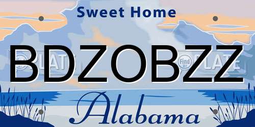 BDZOBZZ Alabama License Plate