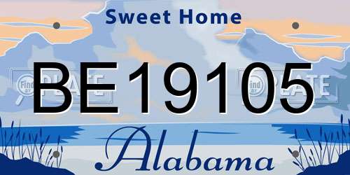 BE19105 Alabama License Plate