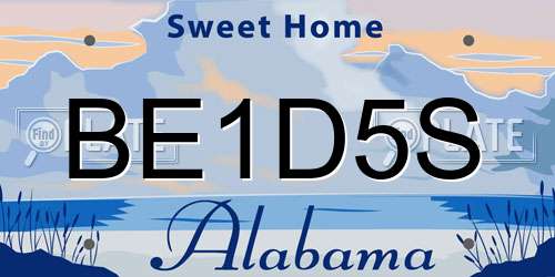 BE1D5S Alabama License Plate