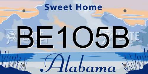 BE1O5B Alabama License Plate