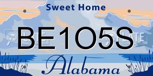 BE1O5S Alabama License Plate
